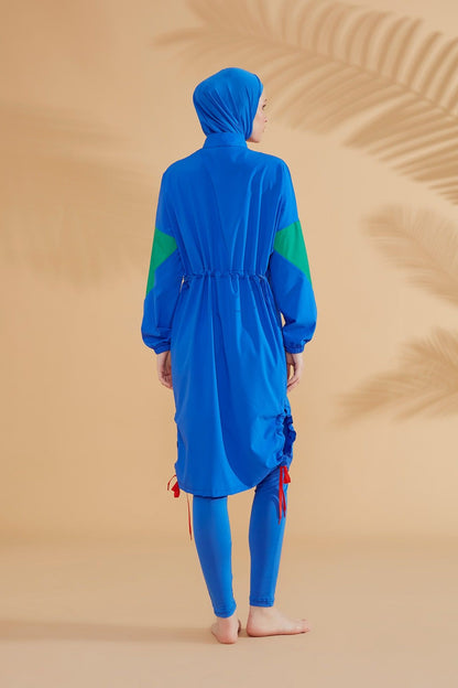Woven Sax Burkini Modest Swimwear M2306