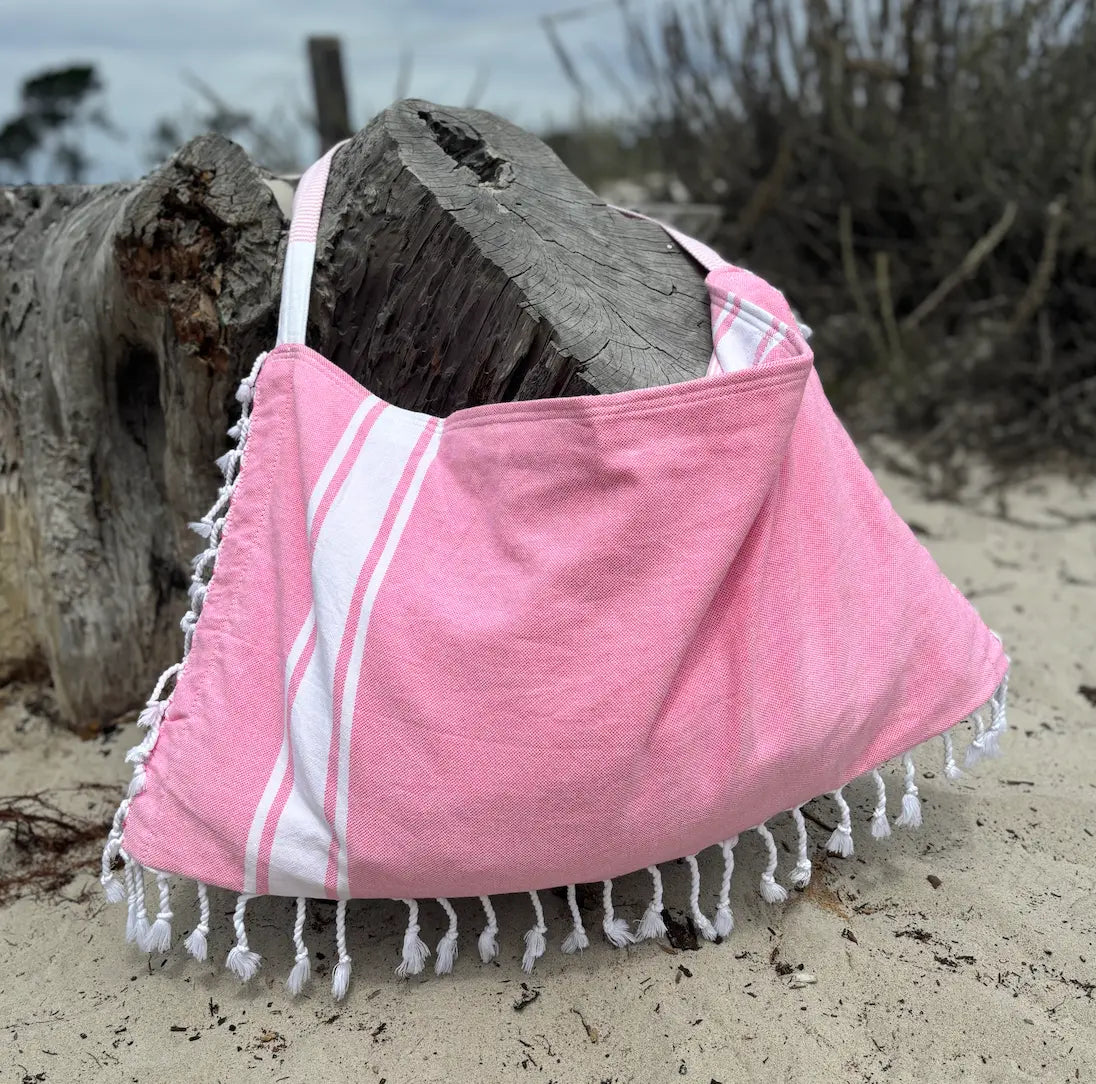 3‑in‑1 Turkish Cotton Beach Bag, Towel & Chair Cover (Solid Collection)