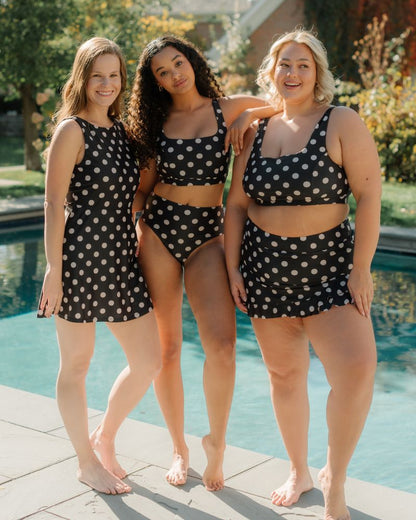 Retro Dot Ruffle Skirt w/ Bottoms