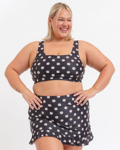 Retro Dot Ruffle Skirt w/ Bottoms