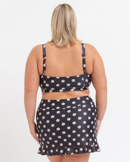 Retro Dot Ruffle Skirt w/ Bottoms