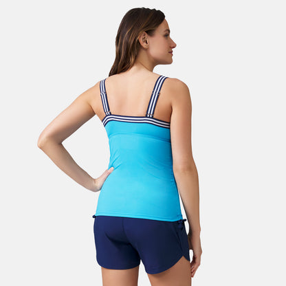 Women's Track Stripe Tankini Top