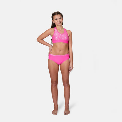 Girls' Foil Mermaid Rash Guard and Bikini Swim Set