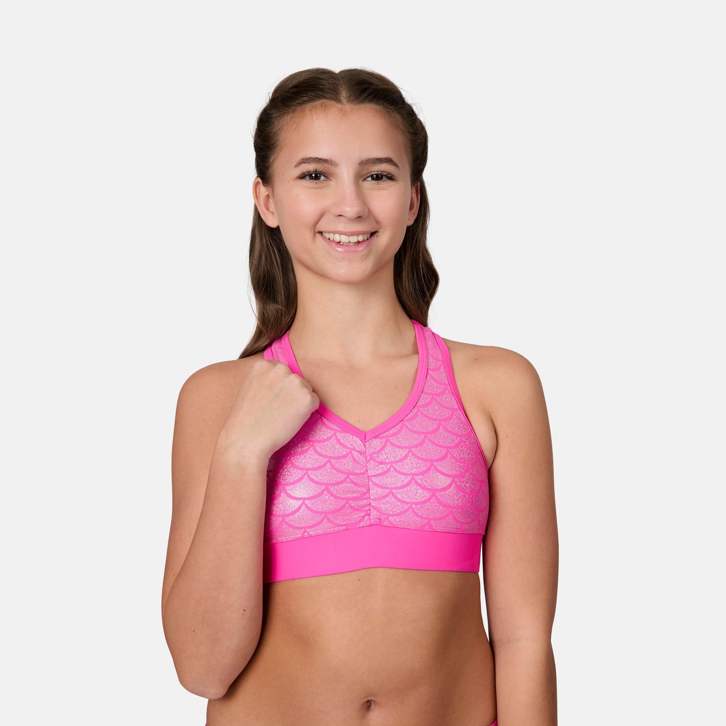Girls' Foil Mermaid Rash Guard and Bikini Swim Set