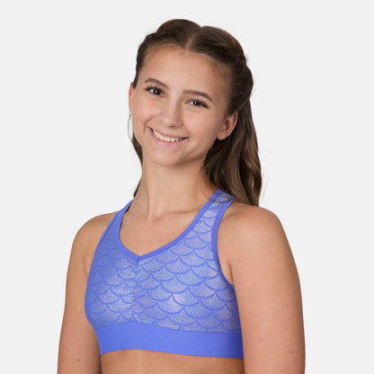 Girls' Foil Mermaid Rash Guard and Bikini Swim Set