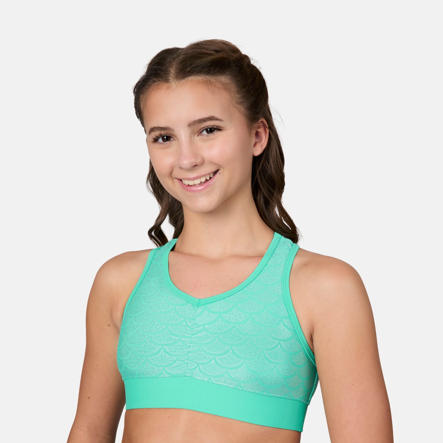 Girls' Foil Mermaid Rash Guard and Bikini Swim Set