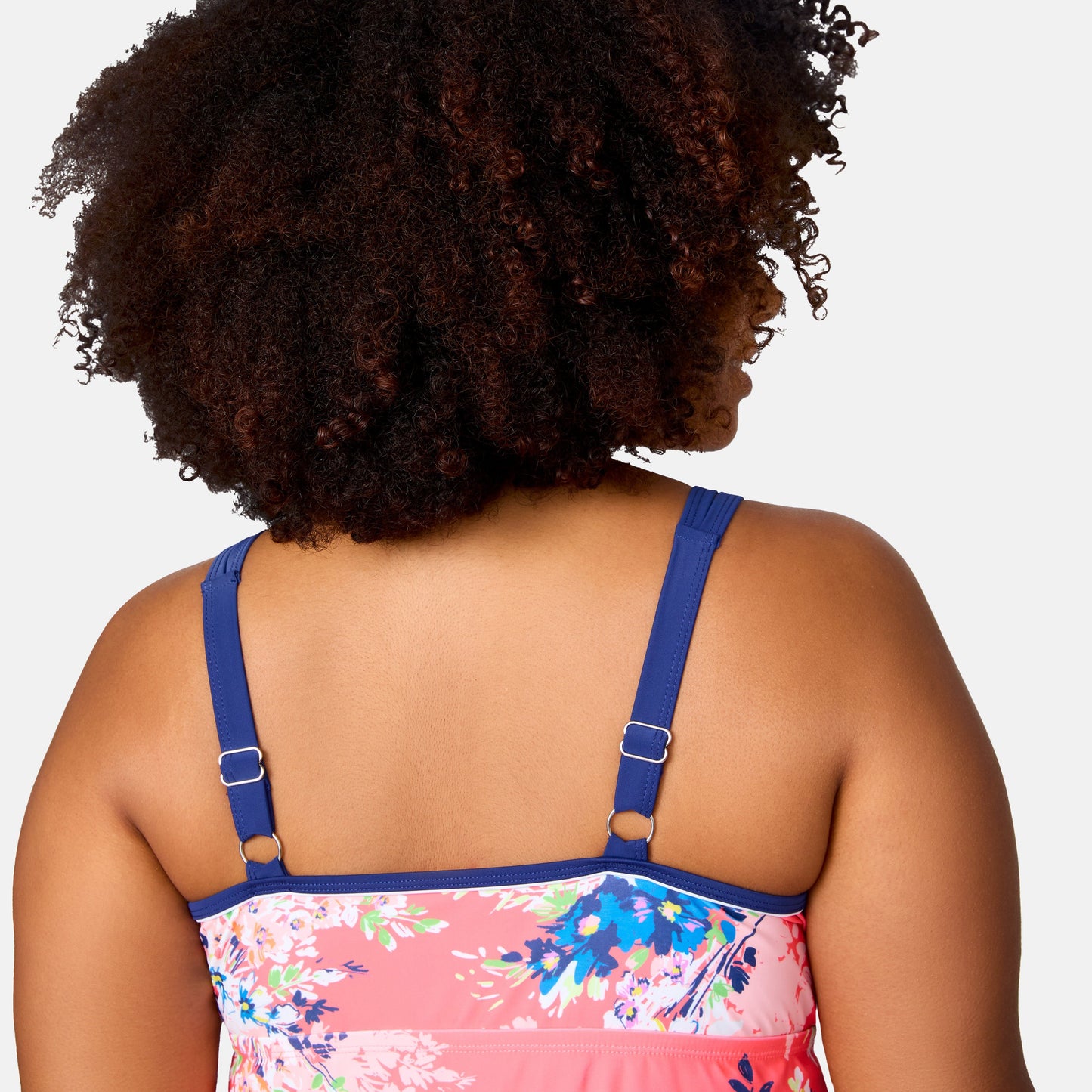 Women's Plus Size Poolside Bouquet Double Strap Tankini Top