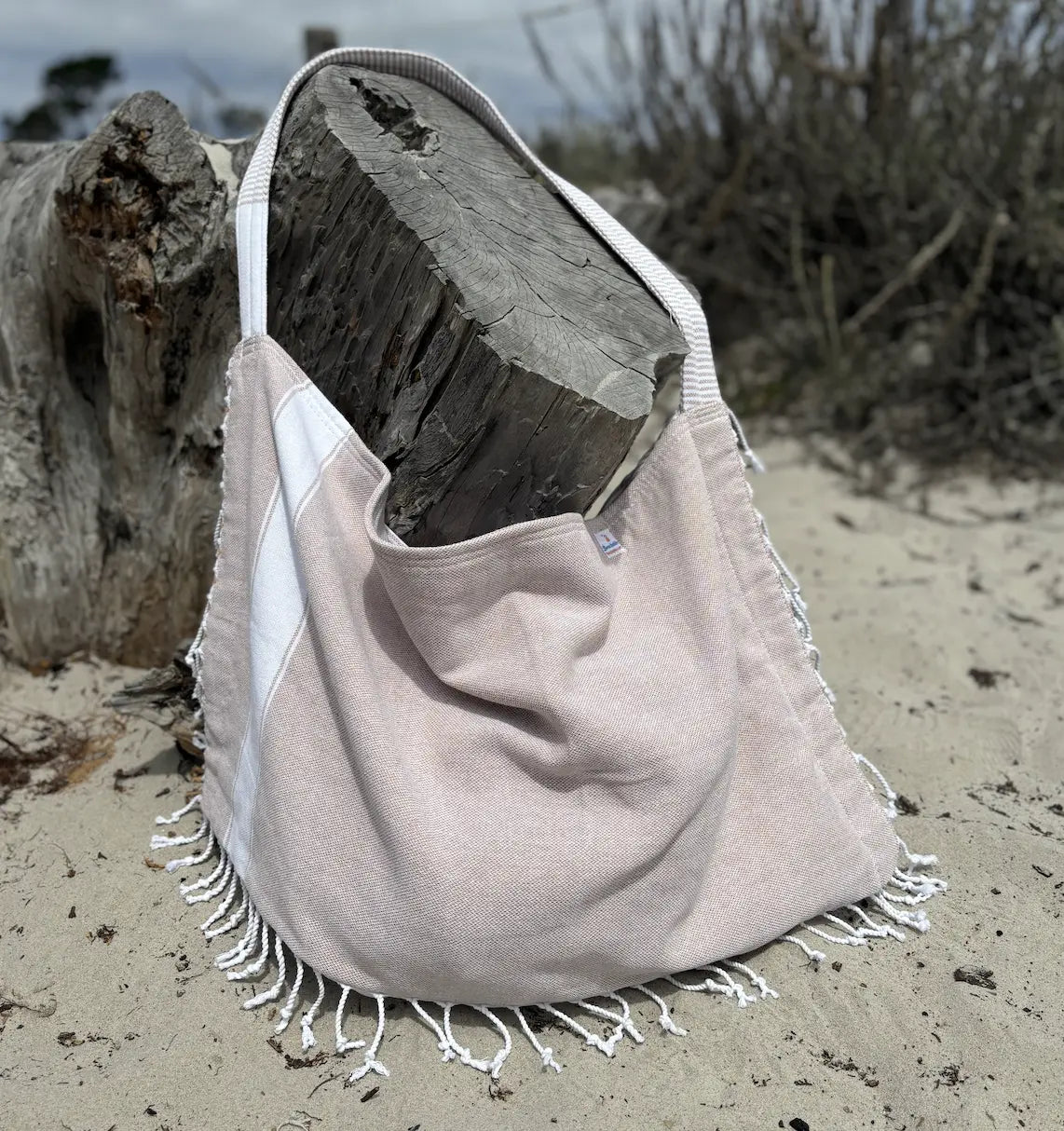 3‑in‑1 Turkish Cotton Beach Bag, Towel & Chair Cover (Solid Collection)