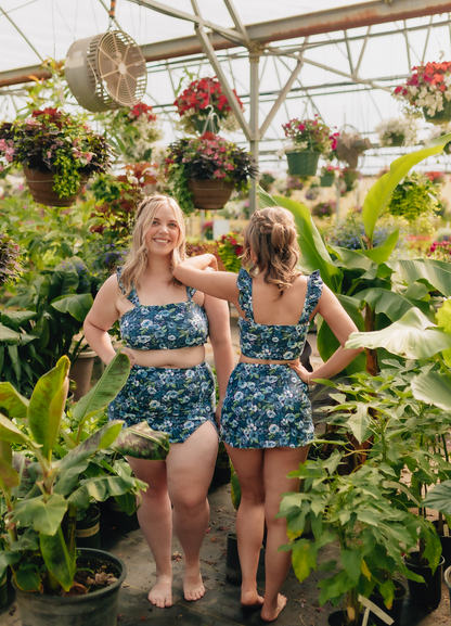 Aria Swim Skirt - Navy Floral
