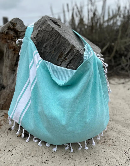 3‑in‑1 Turkish Cotton Beach Bag, Towel & Chair Cover (Solid Collection)