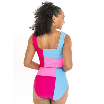 Square Neck Crop Tankini Top