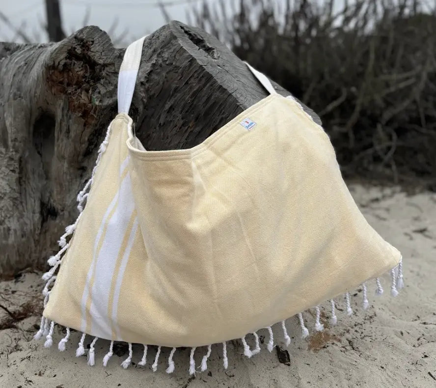 3‑in‑1 Turkish Cotton Beach Bag, Towel & Chair Cover (Solid Collection)