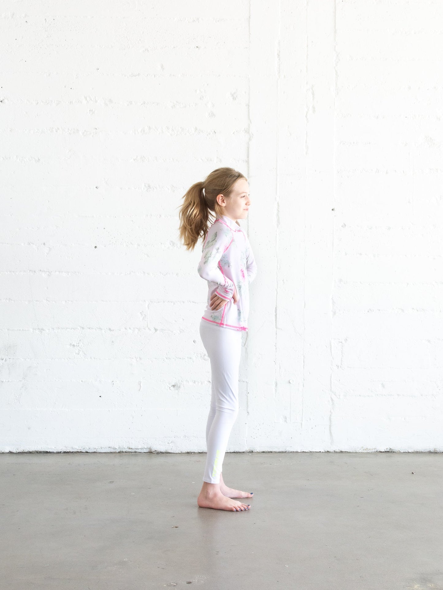 Girl's Pullover Rash Guard - Royal Bouquet Pink Shabby Chic Collab