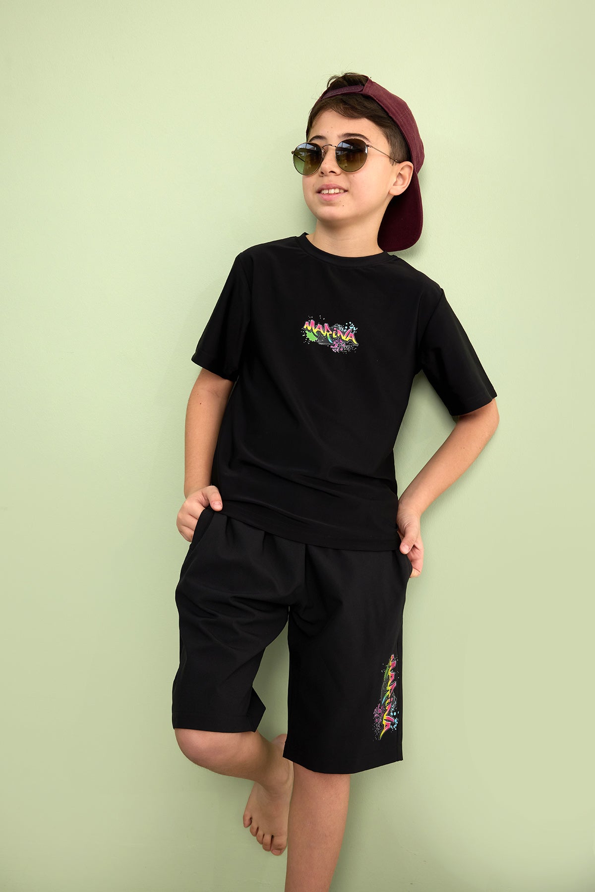 Marina Teen Boys' Swim T-Shirt with UPF50+ Sun Protection (Junior Fit)