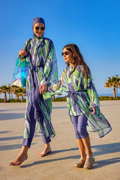 Marina Purple Full-Coverage Modest Swimsuit – M2509