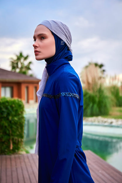 Woven Navy Burkini Modest Swimwear M2434